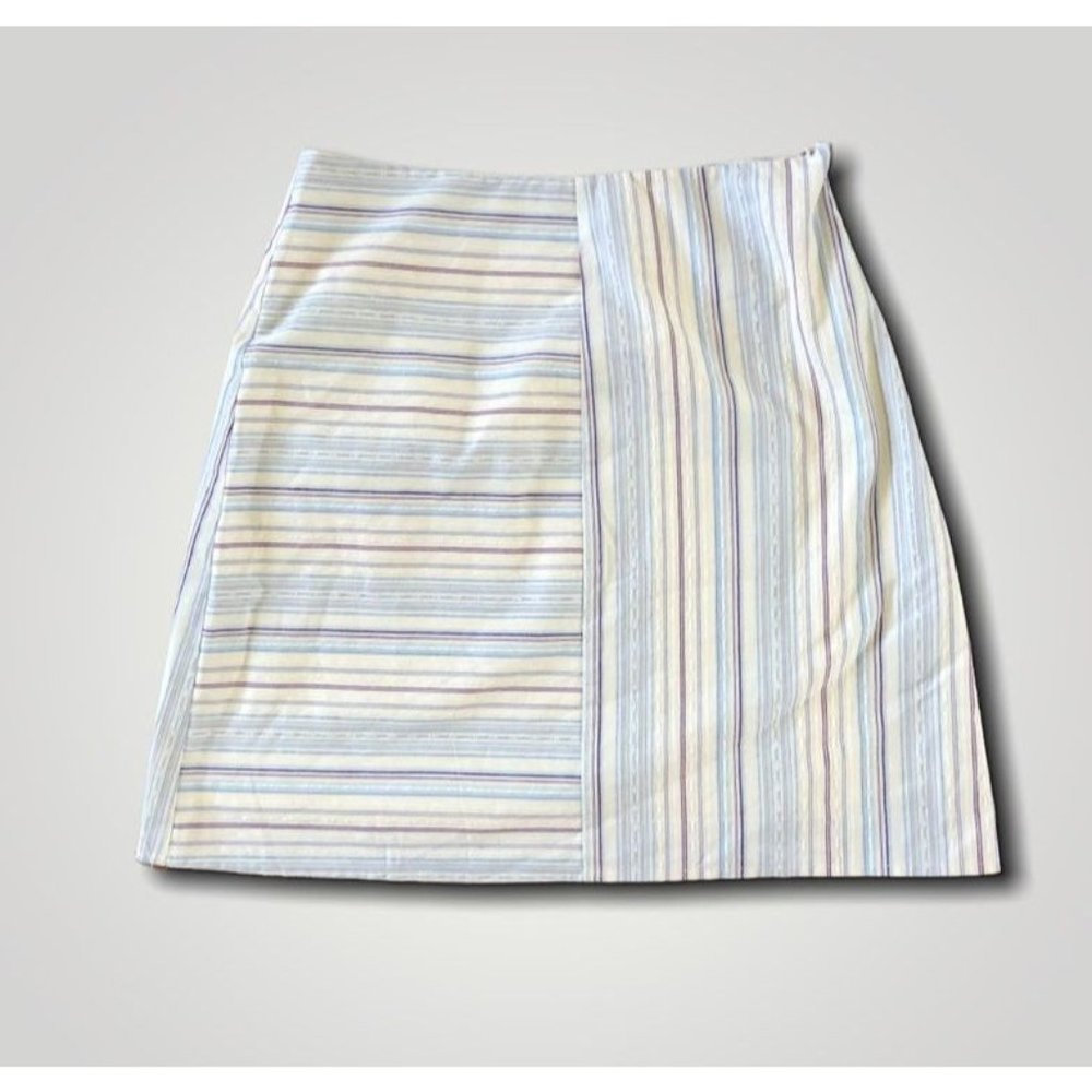 Sage The Label White/Blue Mini Skirt